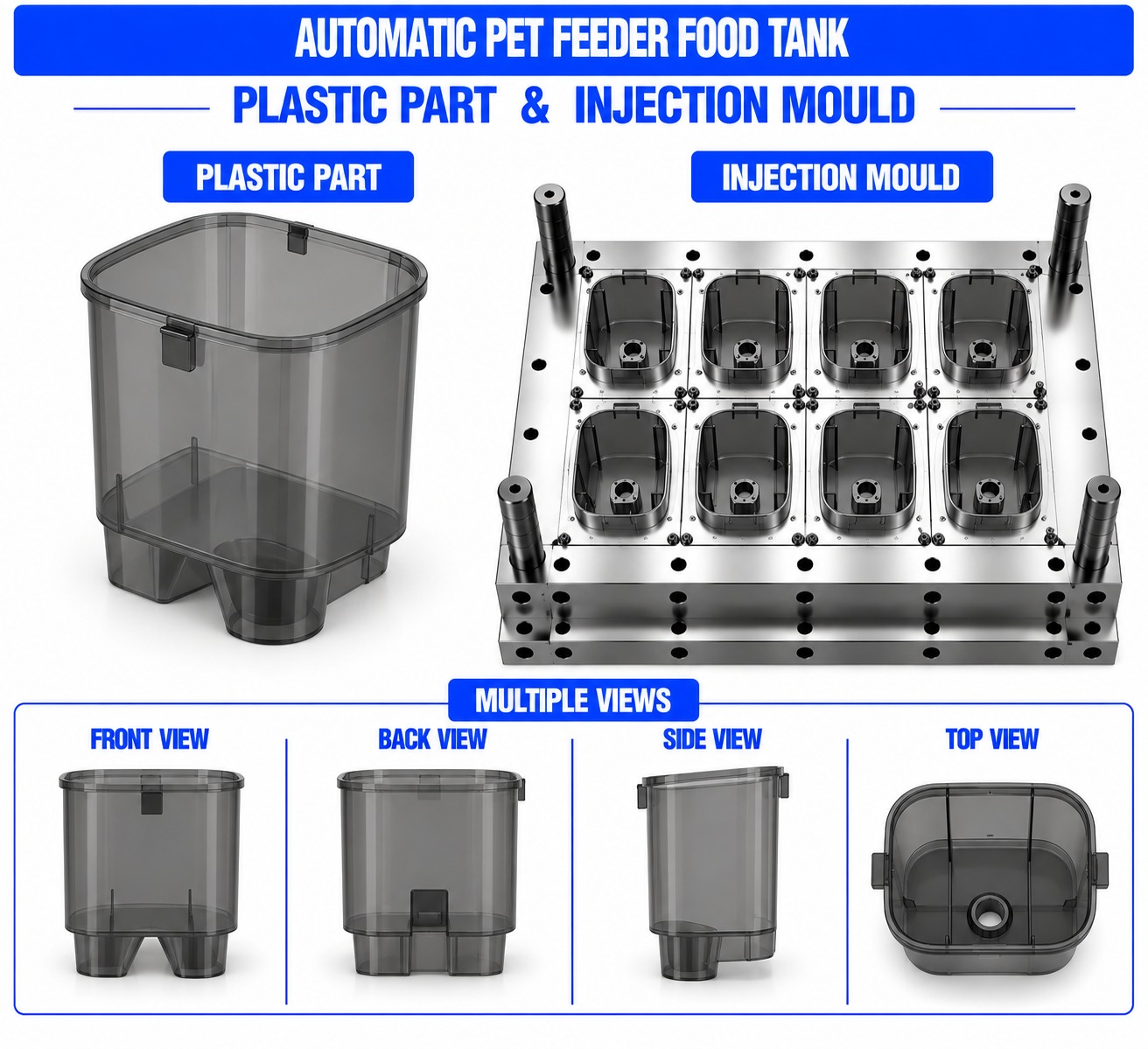 Automatic Pet Feeder Plastic Food Tank Mould and Moulding Service